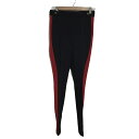 【中古】ALEXANDER McQUEEN(アレキサンダーマックイーン) パンツ フルレングス 黒×レッド(4)