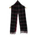 【中古】HUGOBOSS(ヒューゴボス) マフラー チェック柄 黒×レッド×ダークグレー ウール、カシミヤ(4)