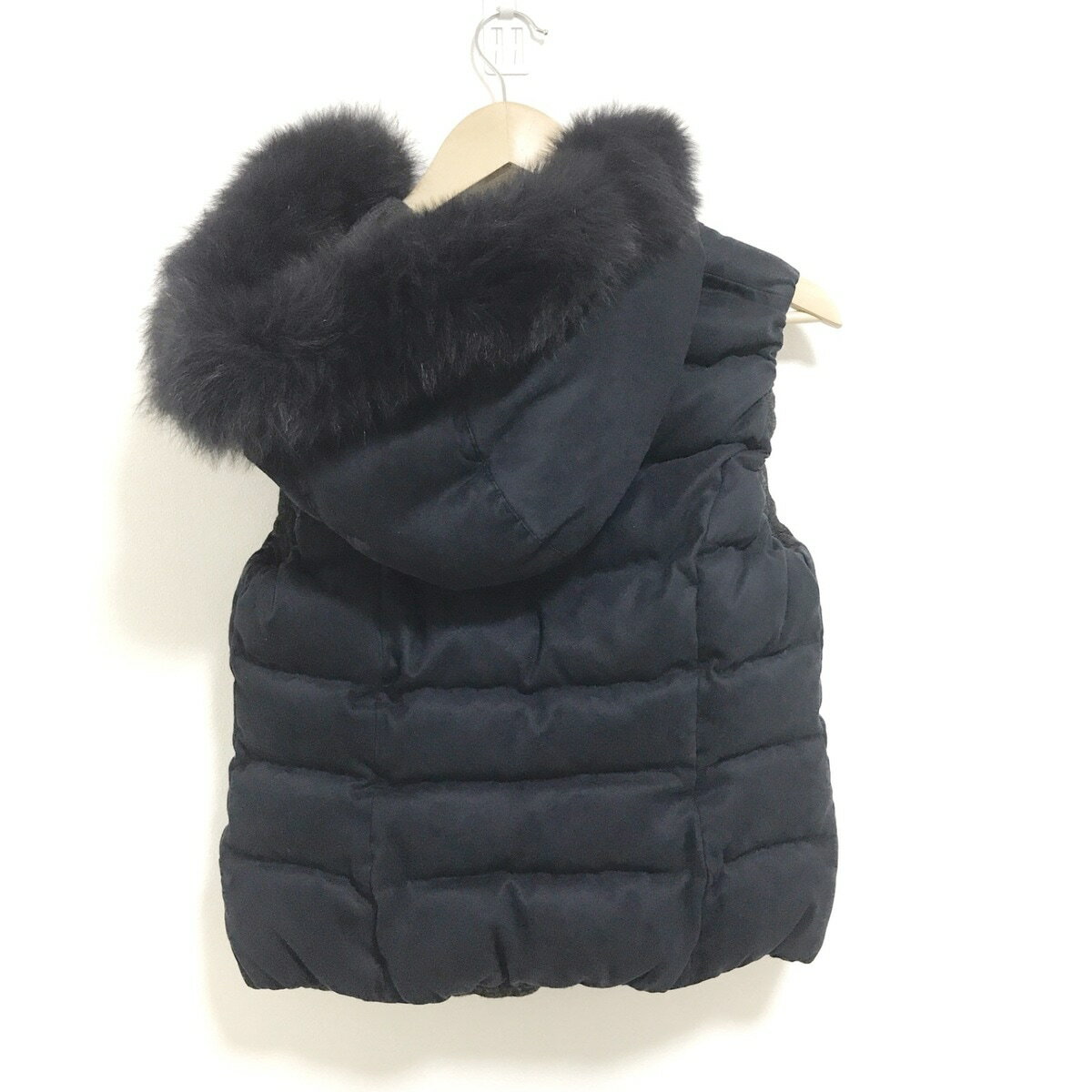 【中古】ANAYI(アナイ) ダウンベスト フォックス/リバーシブル/ジップアップ/冬 ダークネイビー×ダークグレー