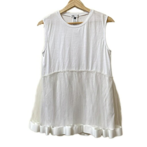 【中古】DOUBLE STANDARD CLOTHING(ダブルスタンダードクロージング) チュニック クルーネック/ノースリーブ/チュール 白 【中古】DOUBLE STANDARD CLOTHING(ダブルスタンダードクロージング) チュニック クルーネック/ノースリーブ/チュール 白
