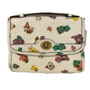 【中古】COACH(コーチ) ハンドバッグ 花柄/ミニバッグ アイボリー×グリーン×マルチ レザー(4)