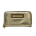 【中古】TORY BURCH(トリーバーチ) 長財布 ラウンドファスナー ゴールド レザー