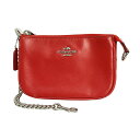 【中古】COACH(コーチ) ポーチ レッド レザー