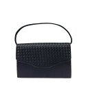 【中古】HANAE MORI(ハナエモリ) ハンドバッグ 編み込み/2way ダークネイビー