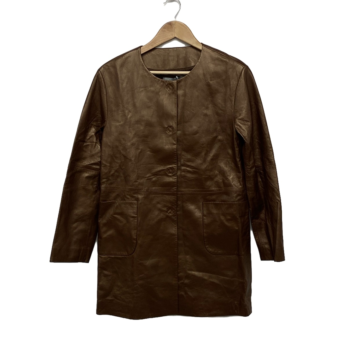 【中古】theory luxe(セオリーリュクス) コート 長袖/レザー/春/秋 ダークブラウン