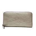 【中古】PELLE BORSA(ペレボルサ) Bark Goods (バークグッズ) 長財布 ハニカムラウンド長財布 ピンクゴールド レザー