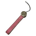 【中古】BVLGARI(ブルガリ) 携帯ストラップ シルバー×ピンク レザー