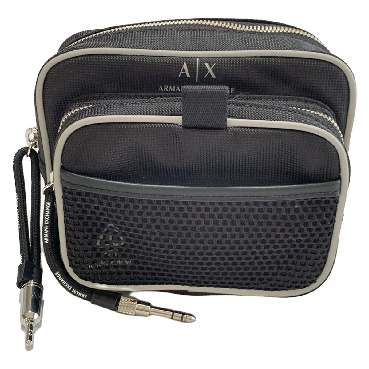 【中古】ARMANIEX(アルマーニエクスチェンジ) ポーチ 黒×グレー
