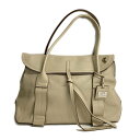 【中古】PELLE BORSA(ペレボルサ) ハンドバッグ ベージュ レザー