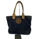 【中古】TORY BURCH(トリーバーチ) トートバッグ ダークネイビー×ライトブラウン レザー