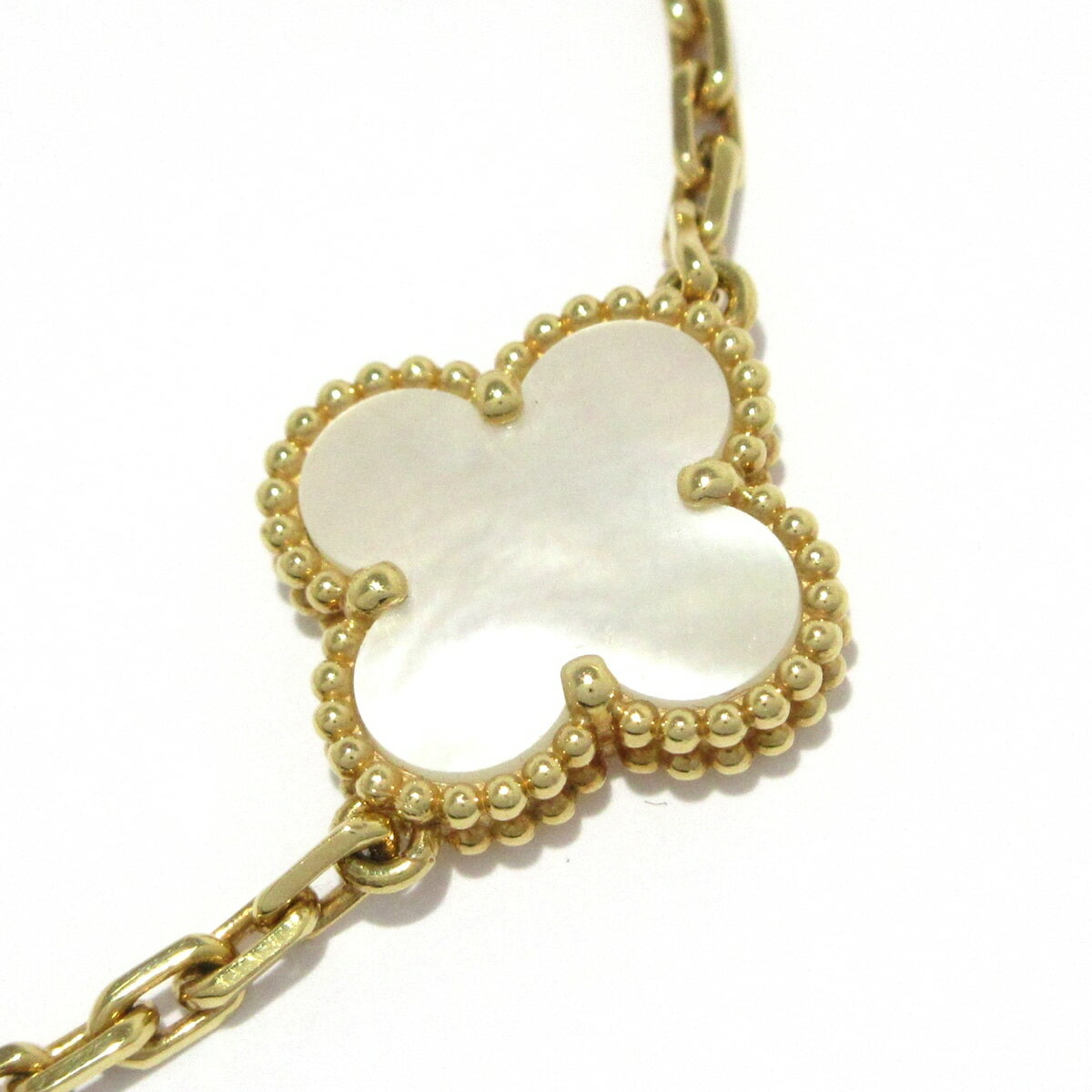 【中古】Van Cleef & Arpels(ヴァンクリーフ&アーペル) ヴィンテージアルハンブラ ブレスレット 5Pモチーフ K18YG×マザーオブパール
