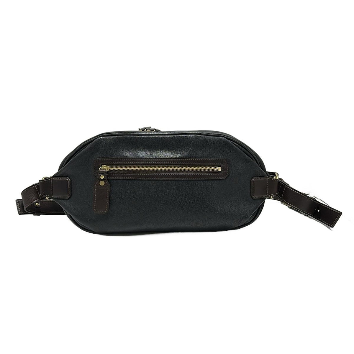 【中古】土屋鞄製造所(ツチヤカバンセイゾウショ) ショルダーバッグ 黒×ダークブラウン×ゴールド レ ...