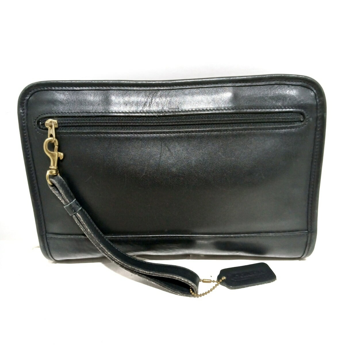 【中古】COACH(コーチ) セカンドバッグ 黒 レザー