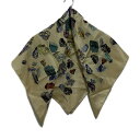 【中古】HERMES(エルメス) カレ90 スカーフ MINERAUX イエロー×マルチ シルク