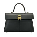 【新着】【中古】CAFUNE(カフネ) ミディアムスタンス ハンドバッグ 黒 レザー