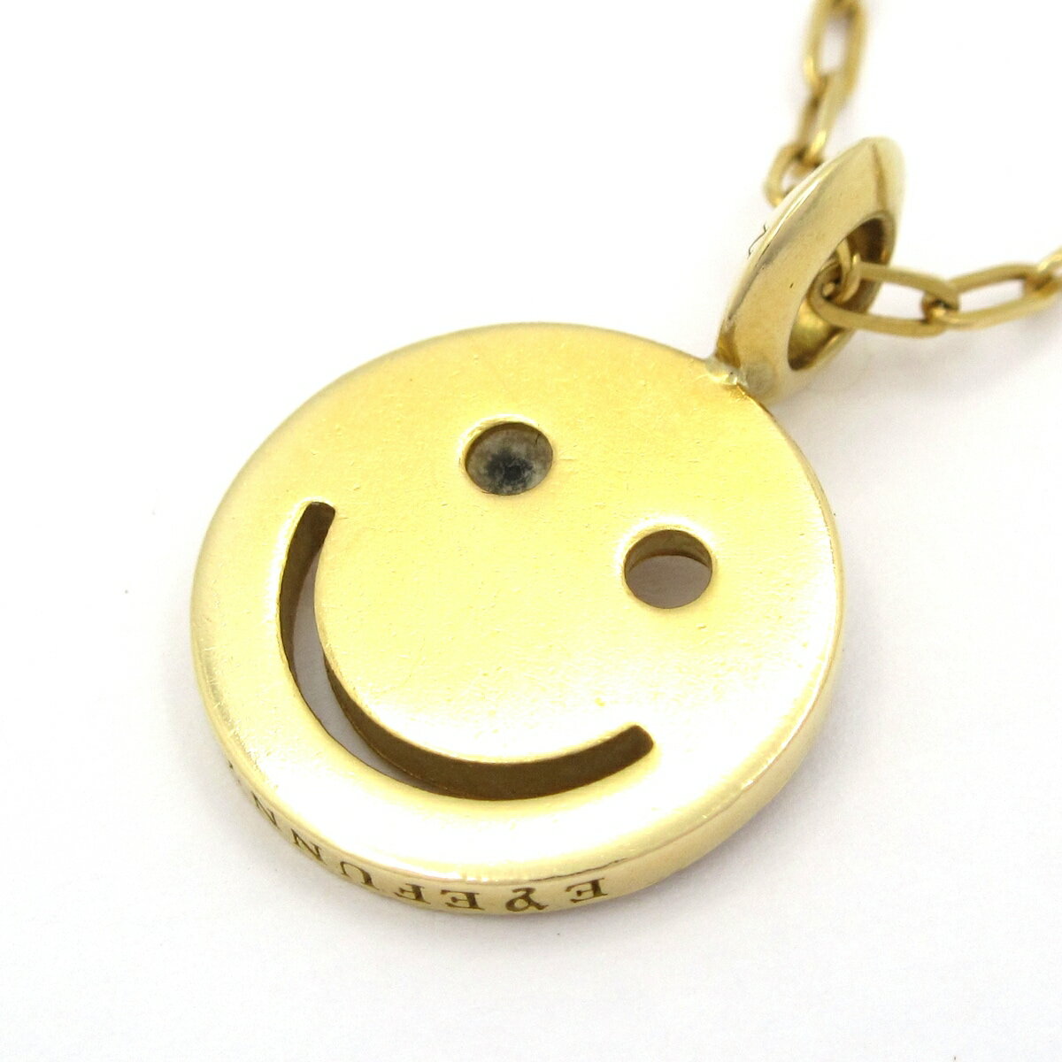 【中古】EYEFUNNY(アイファニー) ネックレス スマイルM/パヴェダイヤ/ブラックアイズ K18YG×ダイヤモンド