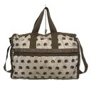【中古】LESPORTSAC(レスポートサック) ボストンバッグ 2way/本体ロックあり ライトグレー×ダークブラウン×マルチ