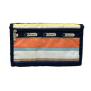 【中古】LESPORTSAC(レスポートサック) 3つ折り財布 ダークネイビー×オレンジ×マルチ