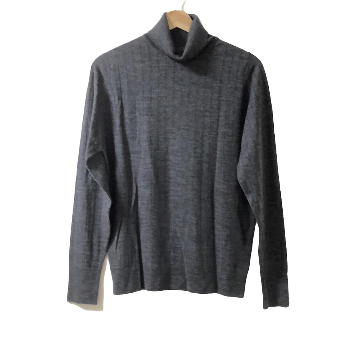 【中古】JOHN SMEDLEY(ジョンスメドレー) 長袖セーター タートルネック ダークグレー