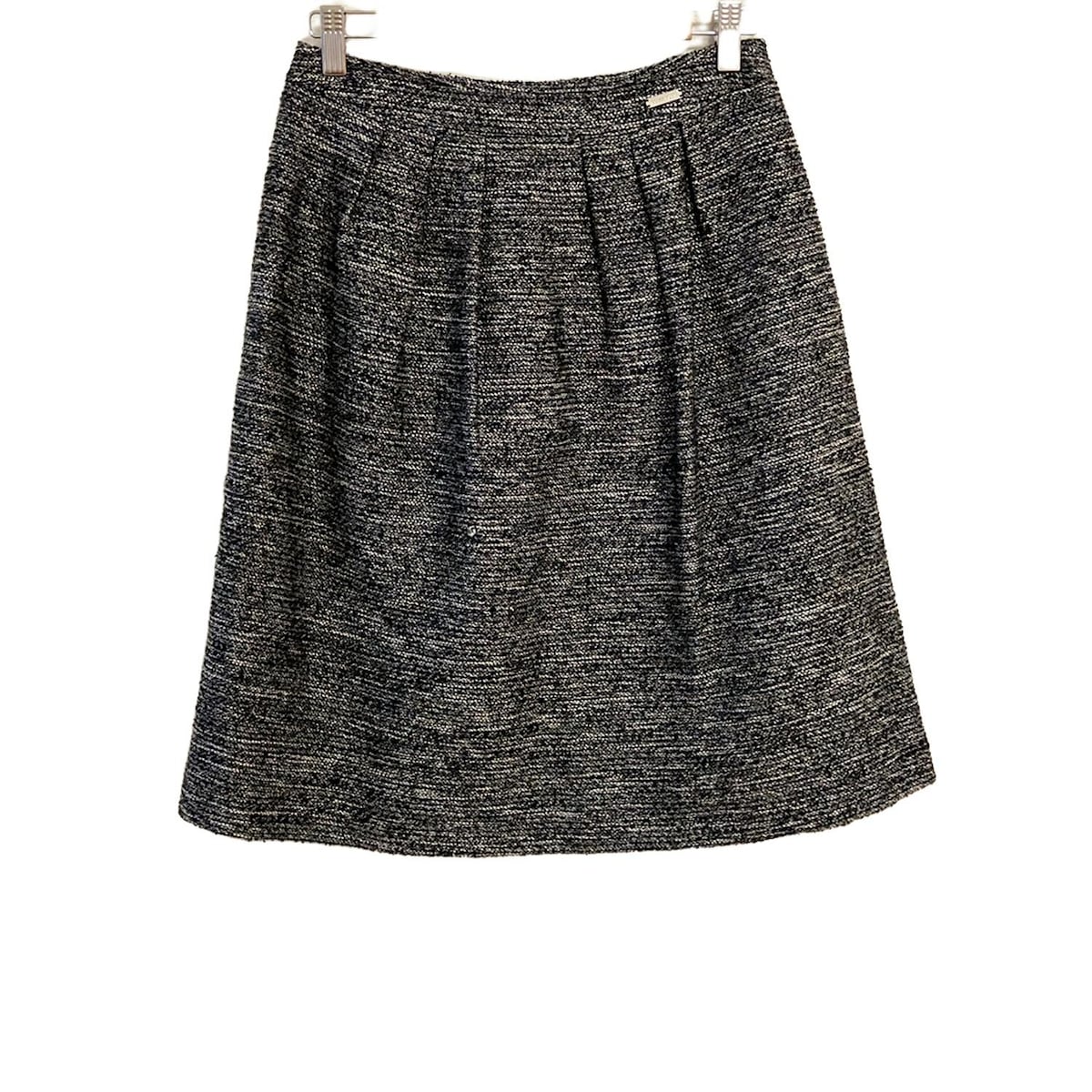 【中古】COURREGES(クレージュ) スカート ひざ丈 黒×白