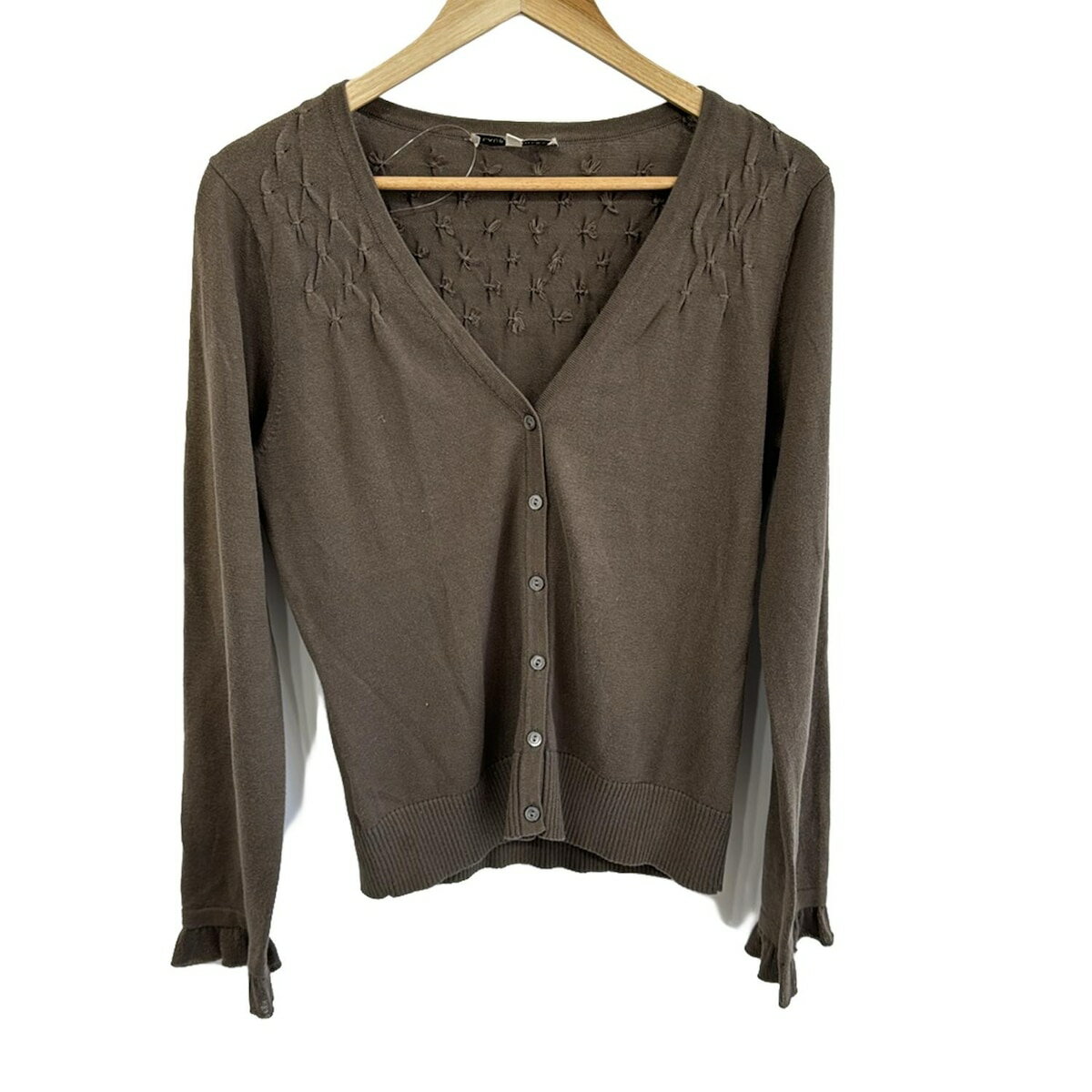 【中古】LAURAASHLEY(ローラアシュレイ) カーディガン 長袖 カーキ