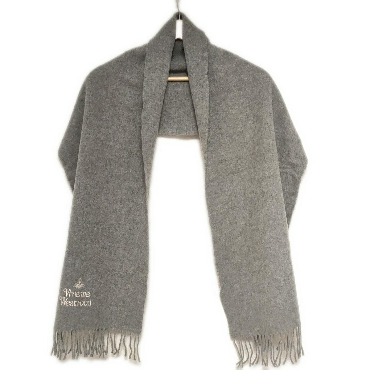 【中古】VivienneWestwood ACCESSORIES(ヴィヴィアンウエストウッドアクセサリーズ) マフラー グレー ウール