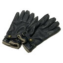 【中古】Paul Smith Collection(ポール スミス コレクション) 手袋 黒×ブラウン ウール、レザー