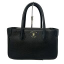 【中古】AccessoiresDeMademoiselle(ADMJ)(アクセソワ・ドゥ・マドモワゼル) ハンドバッグ 黒 レザー