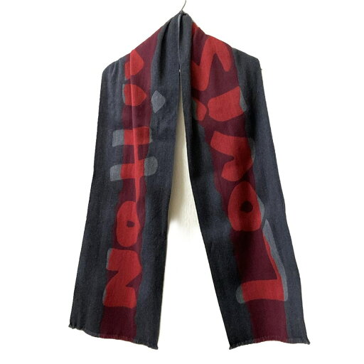 【中古】LOUIS VUITTON(ルイヴィトン) マフラー ダークグレー×グレー×レッド ウール、シルク 【中古】LOUIS VUITTON(ルイヴィトン) マフラー ダークグレー×グレー×レッド ウール、シルク