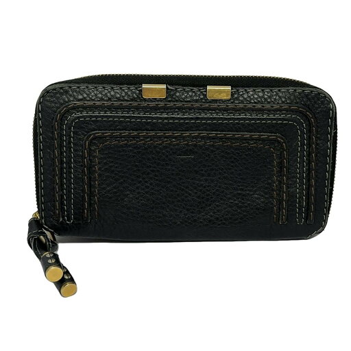 【新着】【中古】Chloe(クロエ) マーシーロングジップウォレット 長財布 黒 レザー 【新着】【中古】Chloe(クロエ) マーシーロングジップウォレット 長財布 黒 レザー
