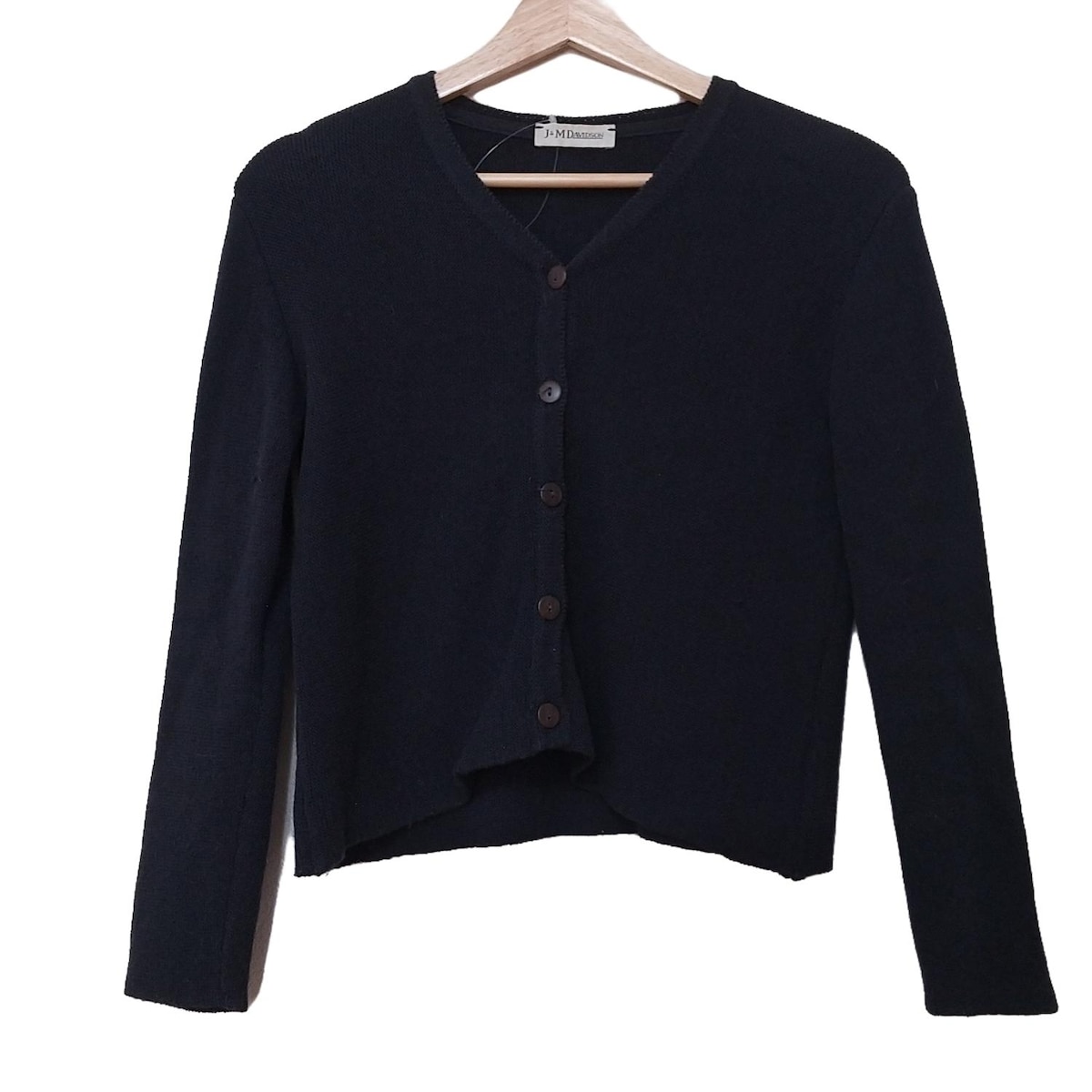 【中古】J&MDavidson(ジェイ&エムデヴィッドソン) カーディガン 七分袖 ダークネイビー