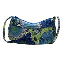 【中古】Vera Bradley(ベラブラッドリー) ショルダーバッグ キルティング/ミニバッグ/斜めがけ/花柄 ブルー×イエローグリーン×マルチ コットン