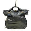 【中古】Kanana(カナナ) リュックサック ネイビー×グレーベージュ レザー