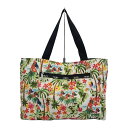 【中古】LESPORTSAC(レスポートサック) トートバッグ 花柄/フラダンス アイボリー×ピンク×マルチ