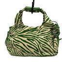 【中古】Kate spade(ケイトスペード) トートバッグ アイボリー×グリーン レザー