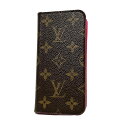 【中古】LOUIS VUITTON(ルイヴィトン) IPHONEXフォリオ 携帯電話ケース iPhoneケース ローズ