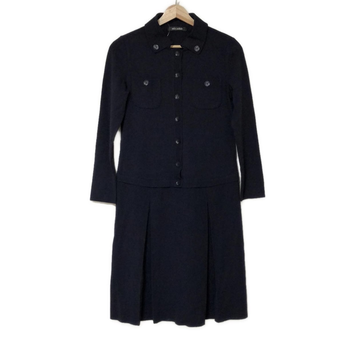【新着】【中古】miss ashida(ミスアシダ) ワンピース 長袖/ひざ丈 ネイビー