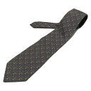 【中古】FENDI(フェンディ) ネクタイ ダークグレー×ダークブラウン×ダークイエロー