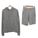 【中古】uniform experiment(ユニフォームエクスペリメント) メンズセットアップ 星柄 ライトグレー×白×マルチ