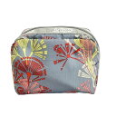 【中古】LESPORTSAC(レスポートサック) ポーチ ライトグレー×オレンジ×マルチ