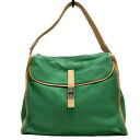 【中古】botkier(ボトキエ) ショルダーバッグ グリーン×ベージュ レザー