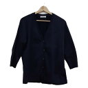 【中古】NEW YORKER(ニューヨーカー) カーディガン 長袖/ショート丈 ネイビー