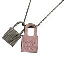 【中古】HERMES(エルメス) オーケリー ネックレス カデナ シルバー×ピンク