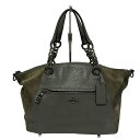 【中古】COACH(コーチ) ハンドバッグ グレー×グレーベージュ レザー