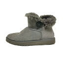 【中古】UGG(アグ) ミニベイリーボタン ショートブーツ グレー ムートン(4)