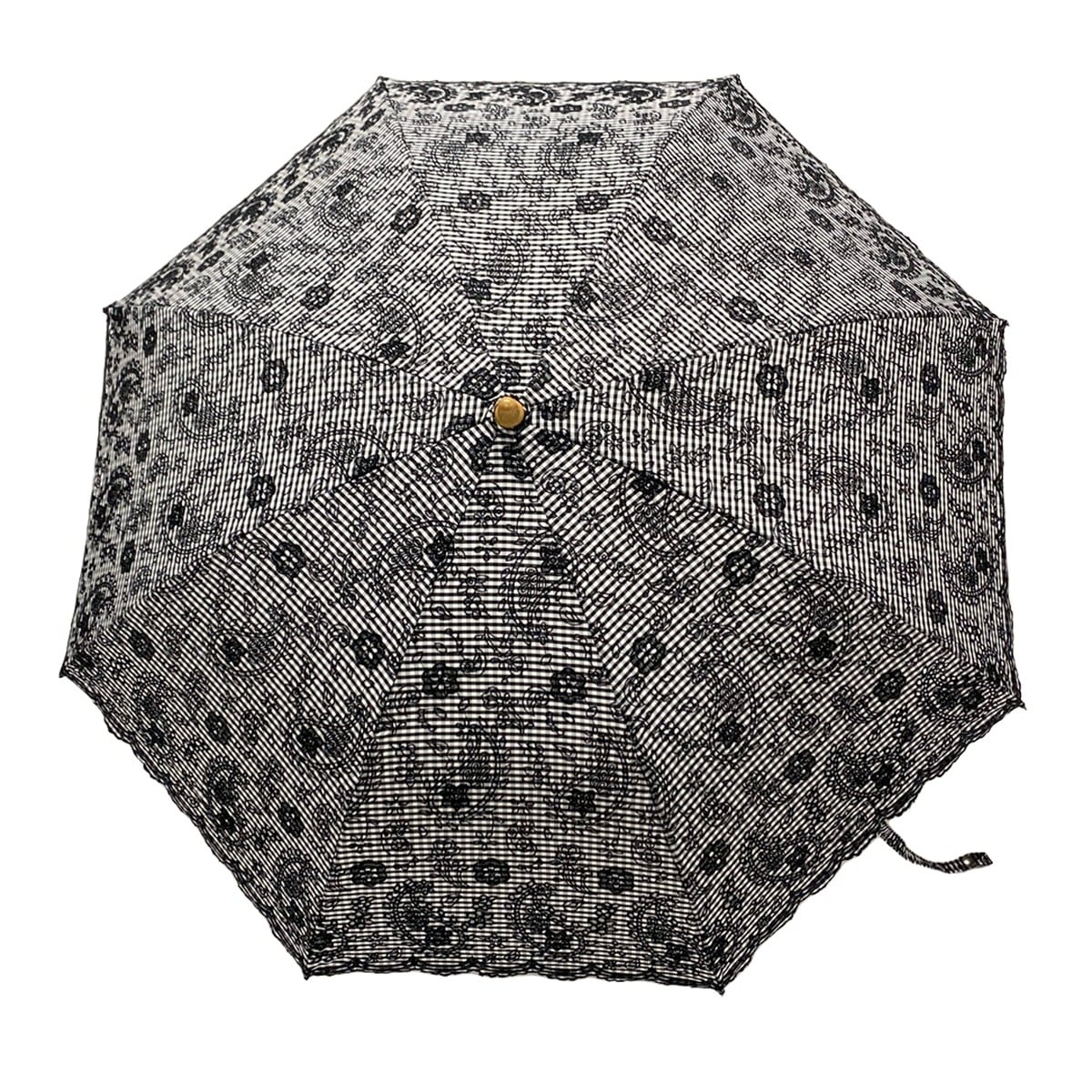 【新着】【中古】HARRODS(ハロッズ) 日傘 チェック柄/花柄/刺繍 黒