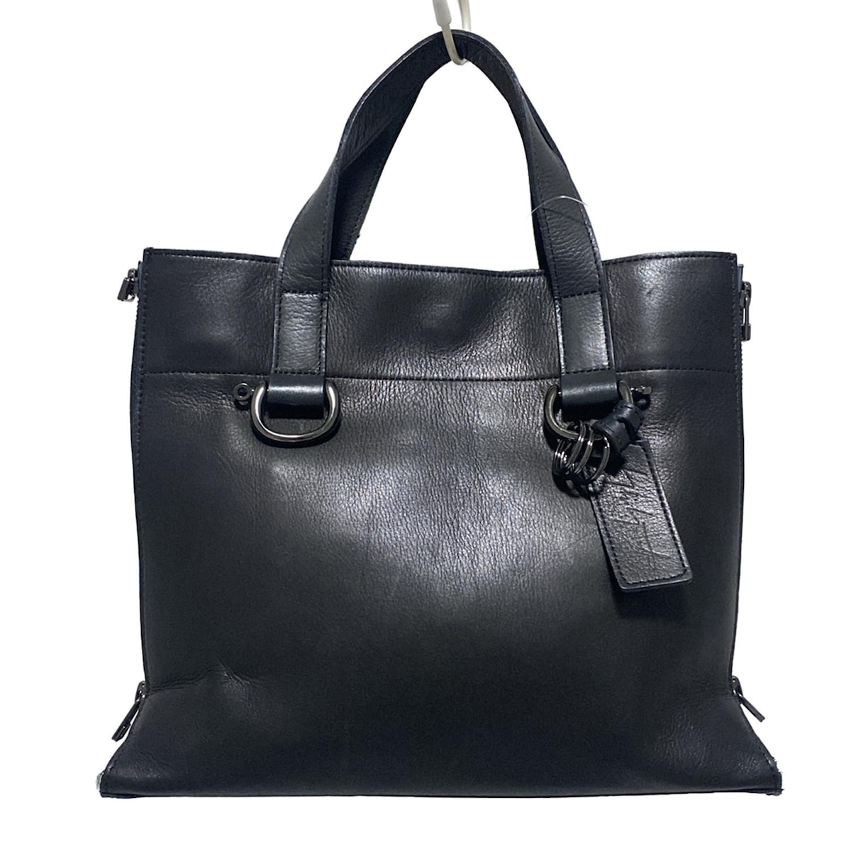 【中古】discord yohji yamamoto(ディスコードヨウジヤマモト) トートバッグ 黒 レザー