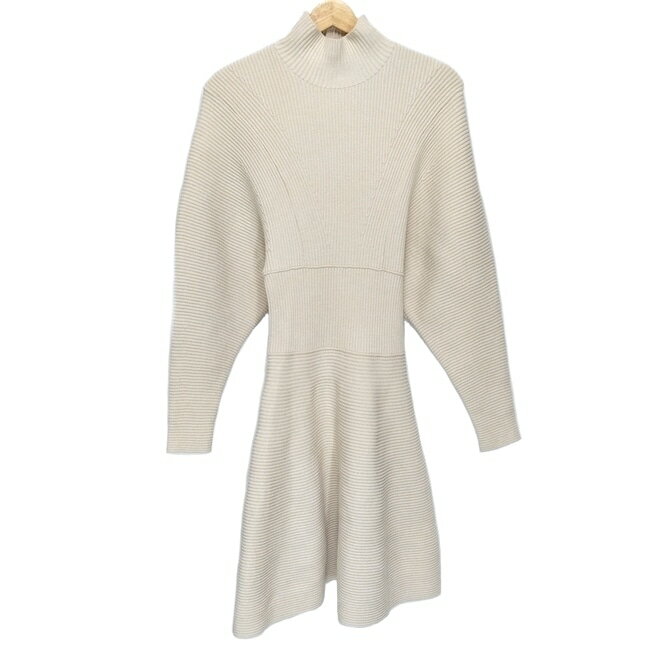 【中古】ELISABETTA FRANCHI(エリザベッタフランキ) ワンピース ハイネック/長袖/ひざ丈 アイボリー