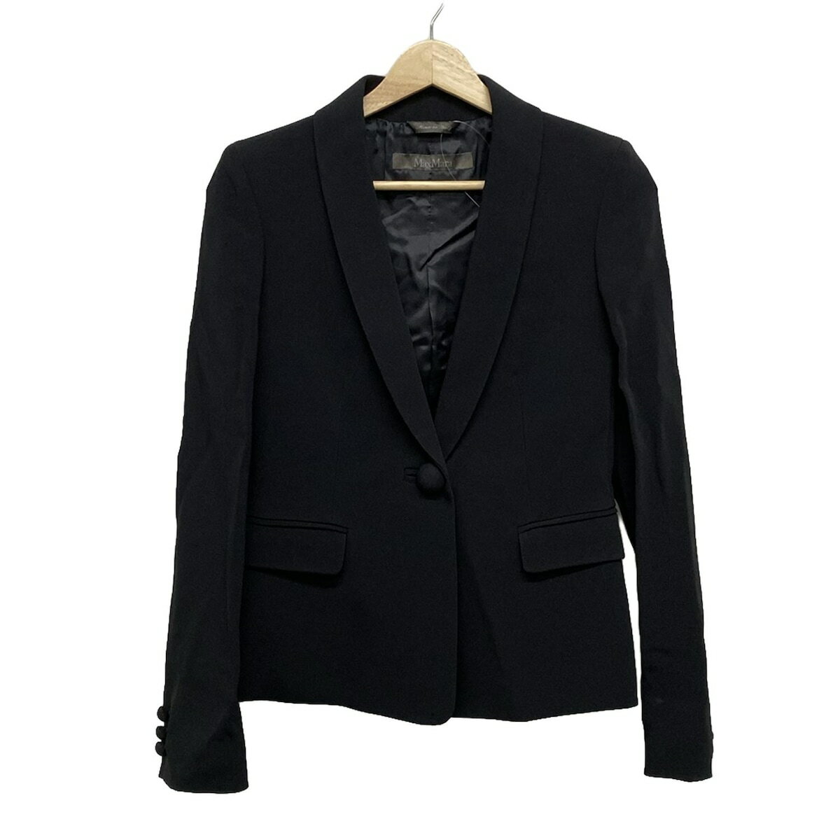 【新着】【中古】Max Mara(マックスマーラ) ジャケット 長袖/肩パッド/春/秋/Pianoforte/黒タグ 黒