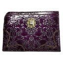 【中古】ANNA SUI(アナスイ) 財布 財布・札入れ (その他)/型押し加工/ラメ パープル レザー